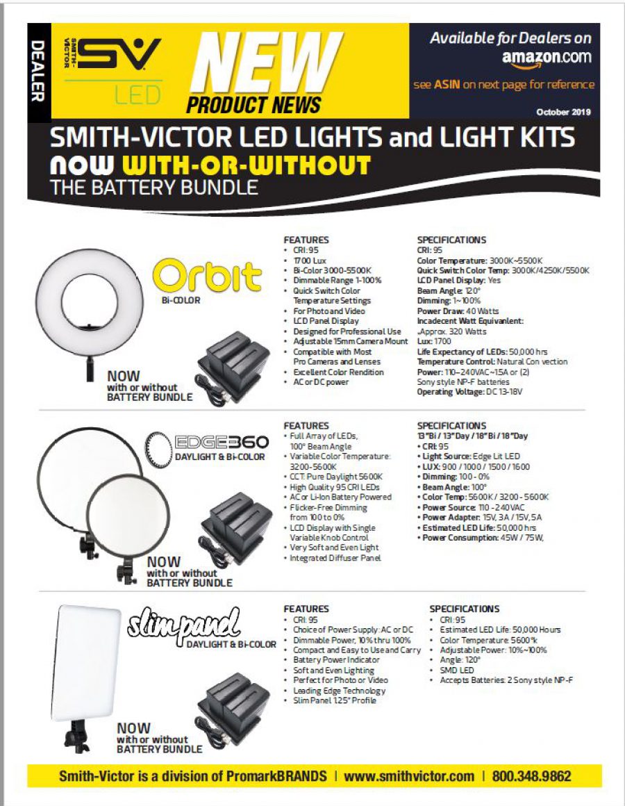 LED Lights available with or without battery kits